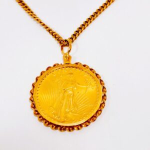 K18 コイン付ネックレス